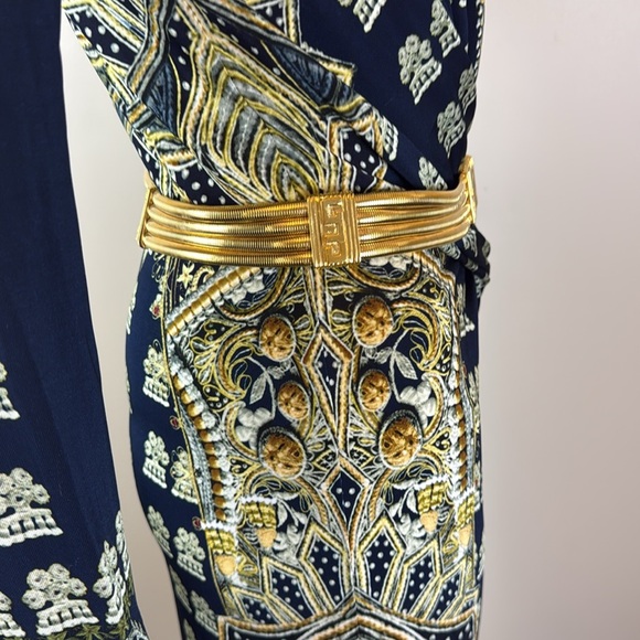 Vintage St. John Gold Tone Metal Snake Chain Logo Belt - Picture 3 of 7